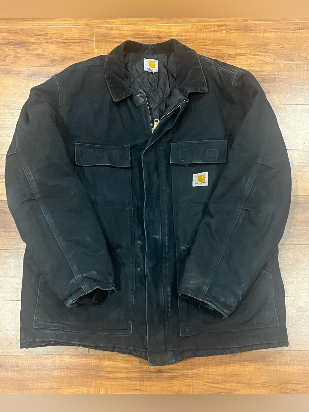 Vintage Carhartt C003 BLK - Traditional Work Jacket - Blanket Lined - Size Large